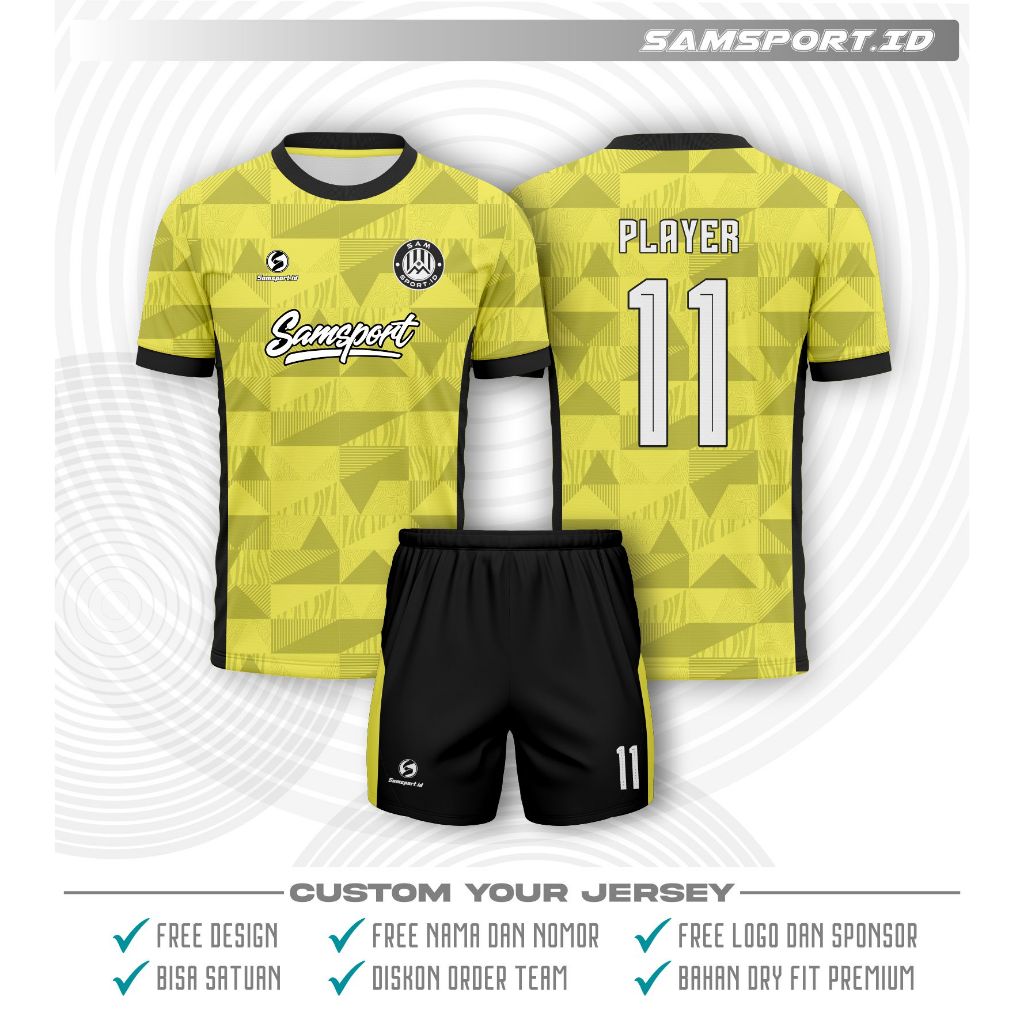 Jersey bola custom /Jersey Yellow/Jersey custom nama sendiri/Jersey Printing Futsal/baju futsal cust
