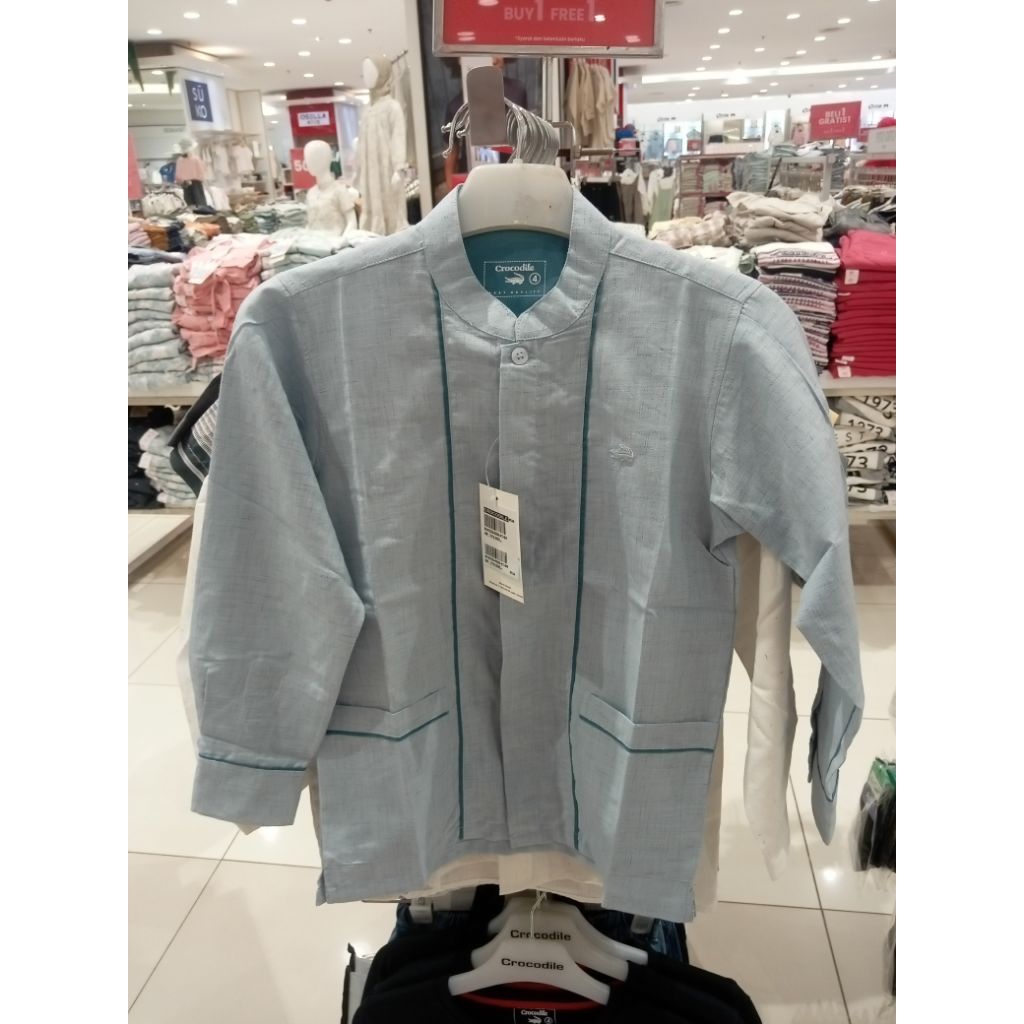CROCODILE JUNIOR BAJU KOKO ANAK USIA 4 SAMPAI 14  LIST BLUE