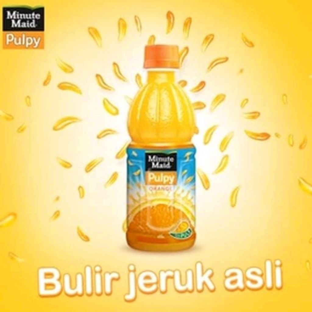 Minute Maid Juice Pulpy Orange Botol 300mL (1 Slop isi 12 Btl)