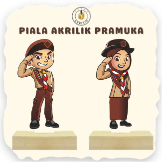 Piala Akrilik Pramuka Anak Sekolah KAKI KAYU/Souvenir Tropi Hadiah Bahan Akrilik
