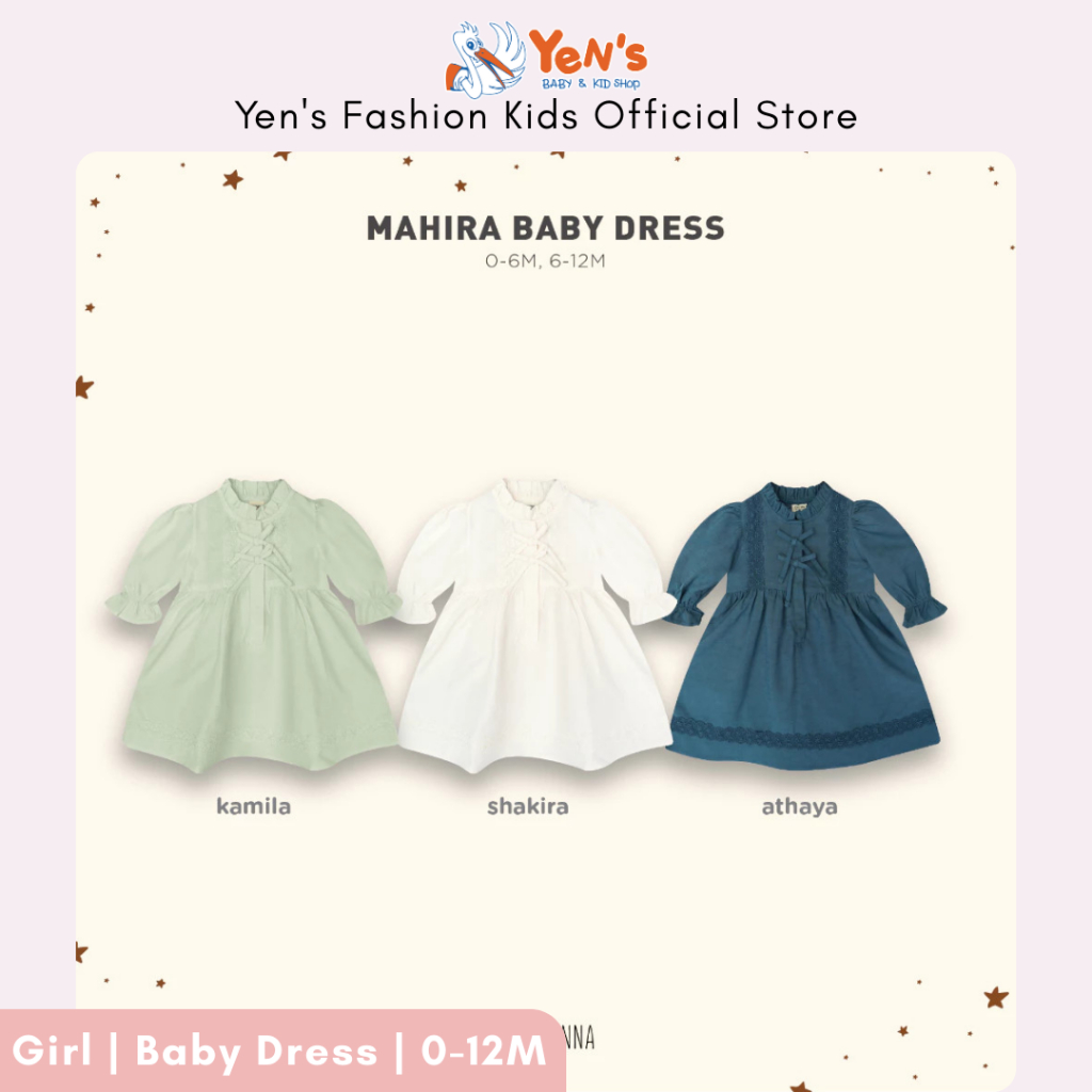 BOHOPANNA - RAYA COLLECTION - MAHIRA BABY DRESS - GAMIS ANAK PEREMPUAN ( 1 PCS )