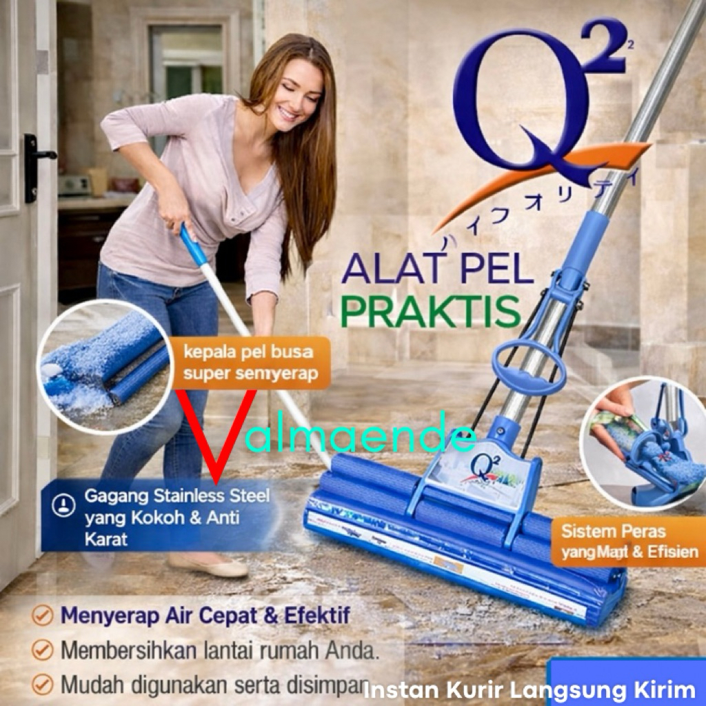 Pel Lantai Pel Busa Pengering Lantai Pel Busa Keras Otomatis Pel Sodok Mop Q2 103