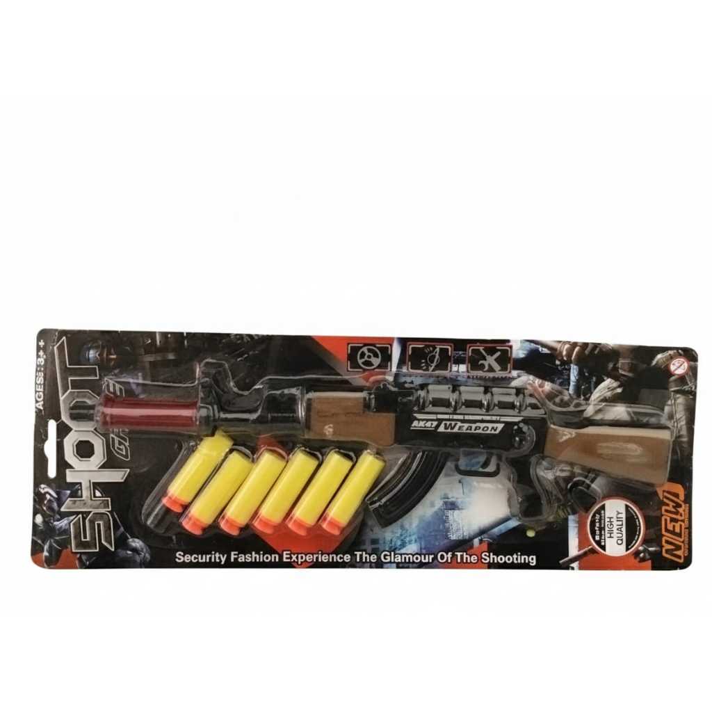 Mainan Anak MurahTembakan AK-47 Shoot Game/Peluru Busa Soft Bullet