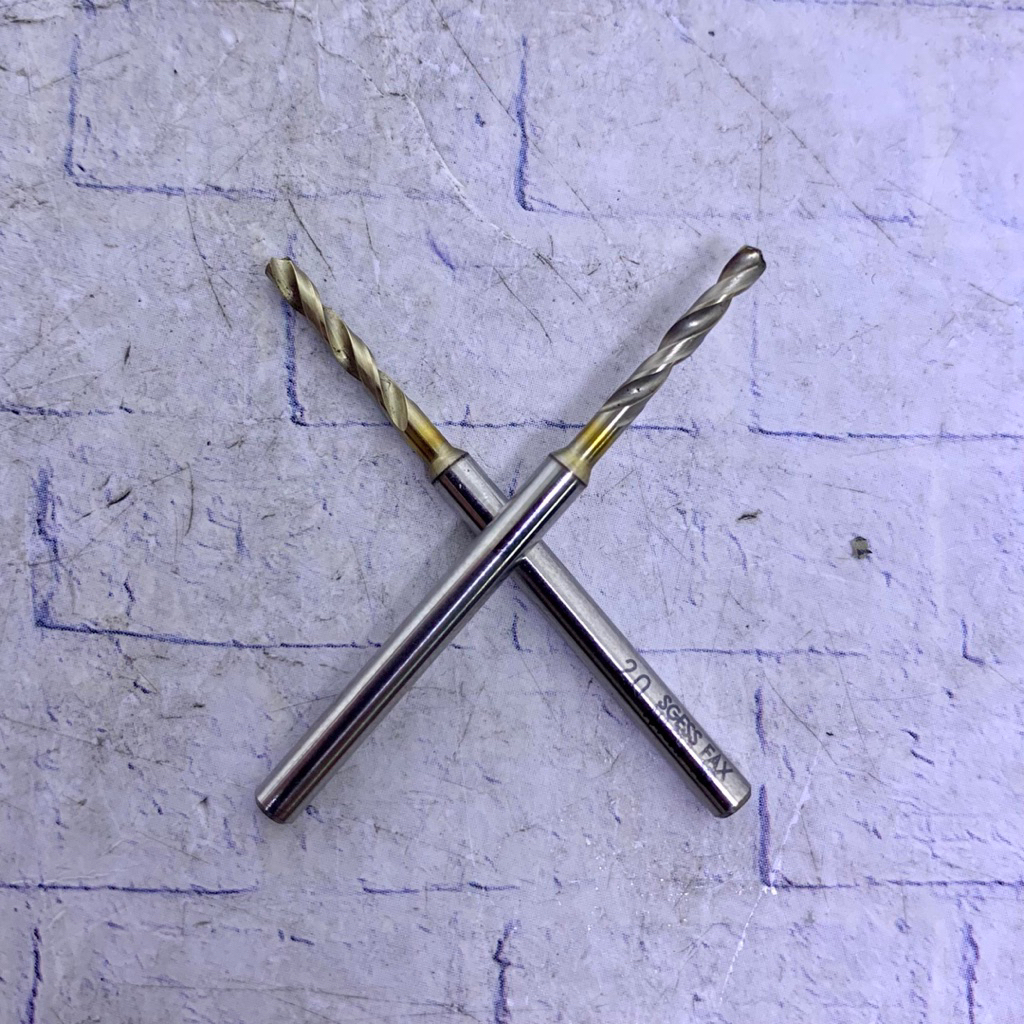 Bor drill 2 mm HSS bekas seken layak pakai..drill mata bor 2mm