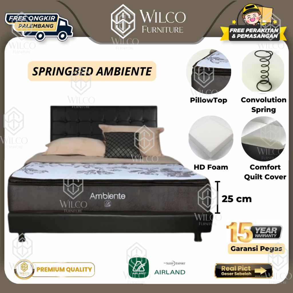 Kasur Springbed Ambiente / Matras Airland Latex Empuk Berkualitas  - Matras Aja, 160x200