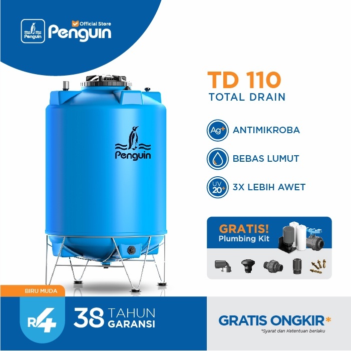 TD 110 (1050 Liter) Toren Total Drain / Tandon Total Drain Penguin Original