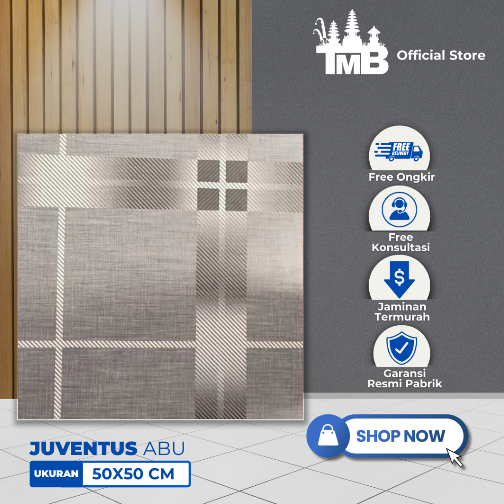 Keramik Lantai Aversa 50x50 Juventus Abu / Keramik Kasar Warna Abu