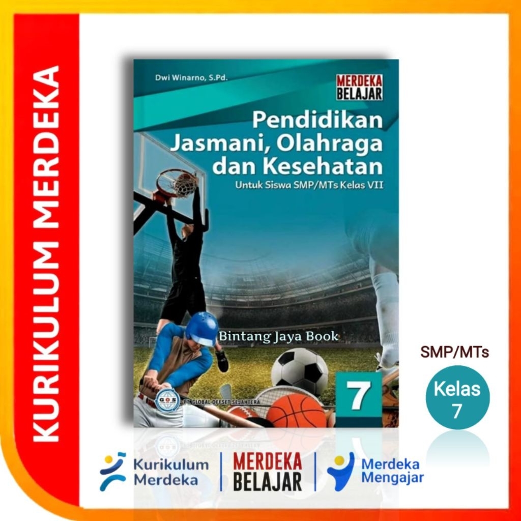 Penerbit GOS Buku Siswa PJOK SMP Kelas 7 Kurikulum Merdeka - Buku PJOK Kelas 7 SMP/MTs Kurikulum Mer