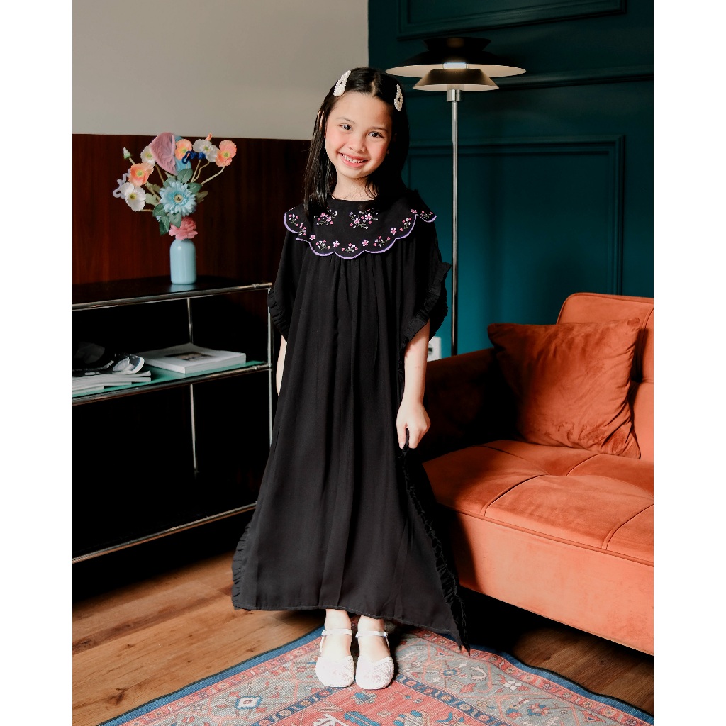 Kaida Kaftan | Hunny Bunny | Kaftan Anak Perempuan | Kaftan Bordir Bunga | Baju Lebaran