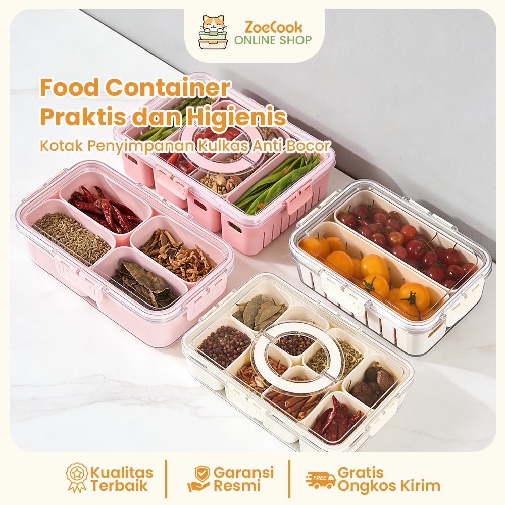 (COD) ZoeCook Kotak Penyimpanan Kulkas Kontainer Kulkas Food Kontainer Kotak Penyimpanan Kulkas Akri
