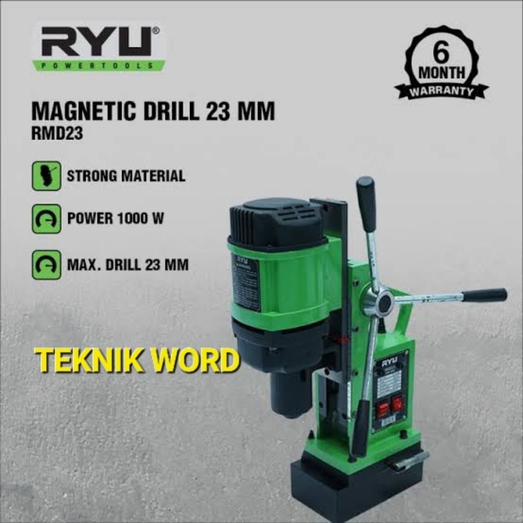 MESIN BOR MAGNET 23MM RYU / MAGNETIC DRILL 23 MM RYU / BOR MAGNET RYU RMD 23