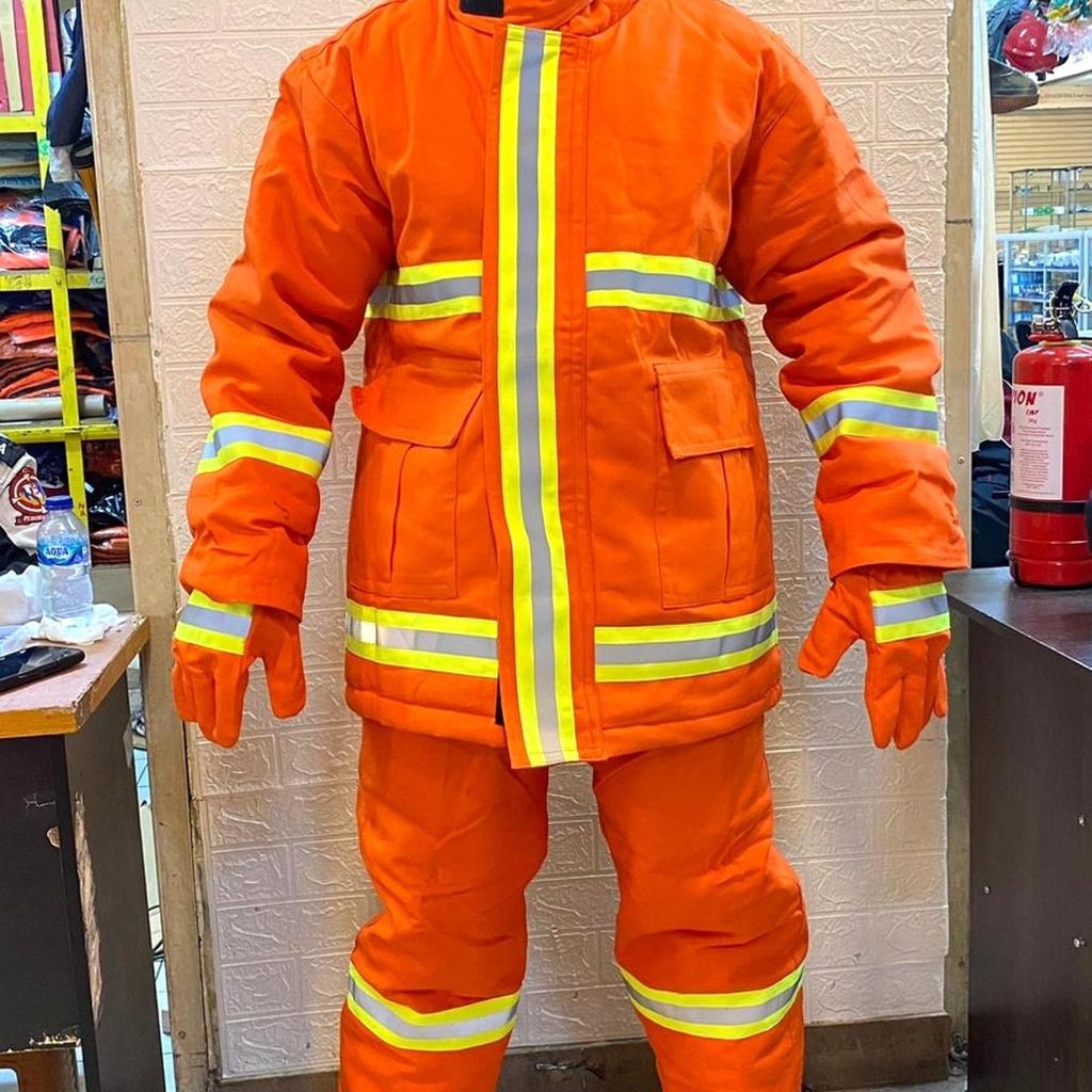 NOMEX Baju Pemadam Kebakaran Tahan Bara Nomex IIIA Merah Orange Damkar