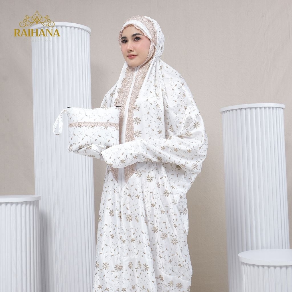 RAIHANA|Mukena sutra milo mukena terusan mukena dewasa full bordir mewah elegan