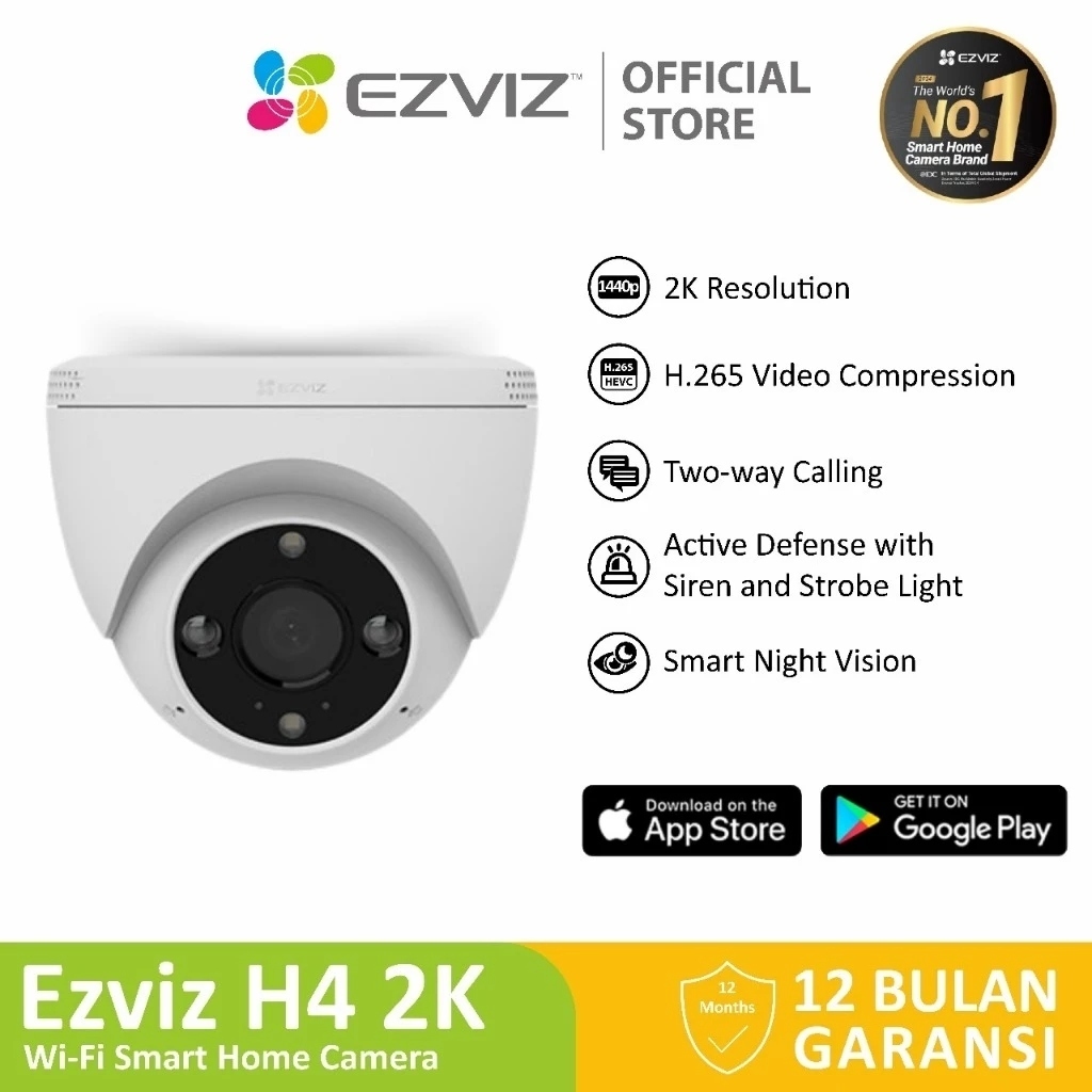 EZVIZ INDOOR H4 POE 3MP IP CAMERA CCTV - ORIGINAL EZVIZ