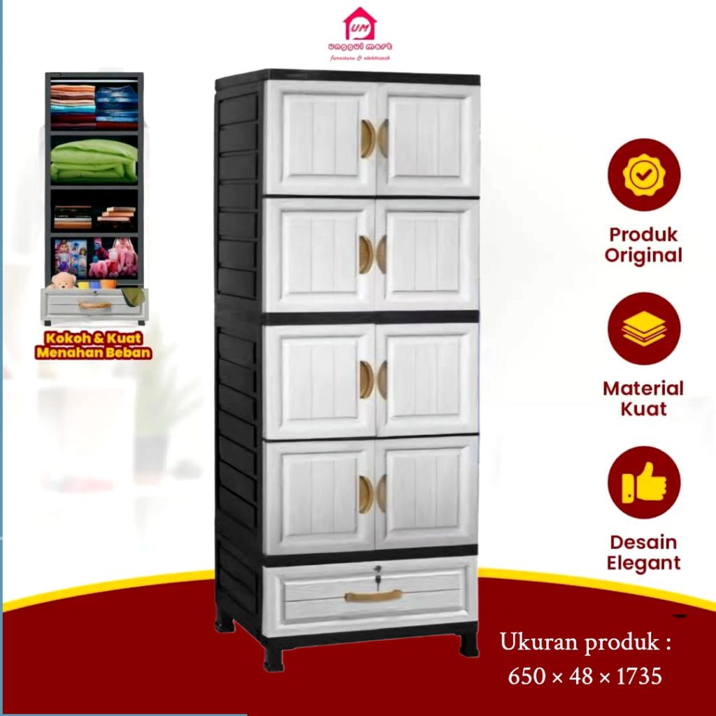 Almari Plastik Napolly BCBC MU 48 D Wood Unggul Mart