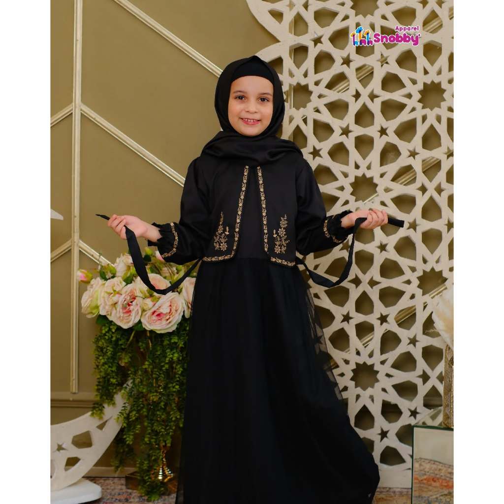 SNOBBY APPAREL GAMIS HITAM | GAMIS ANAK PEREMPUAN | GAMIS LEBARAN | GAMIS ANAK