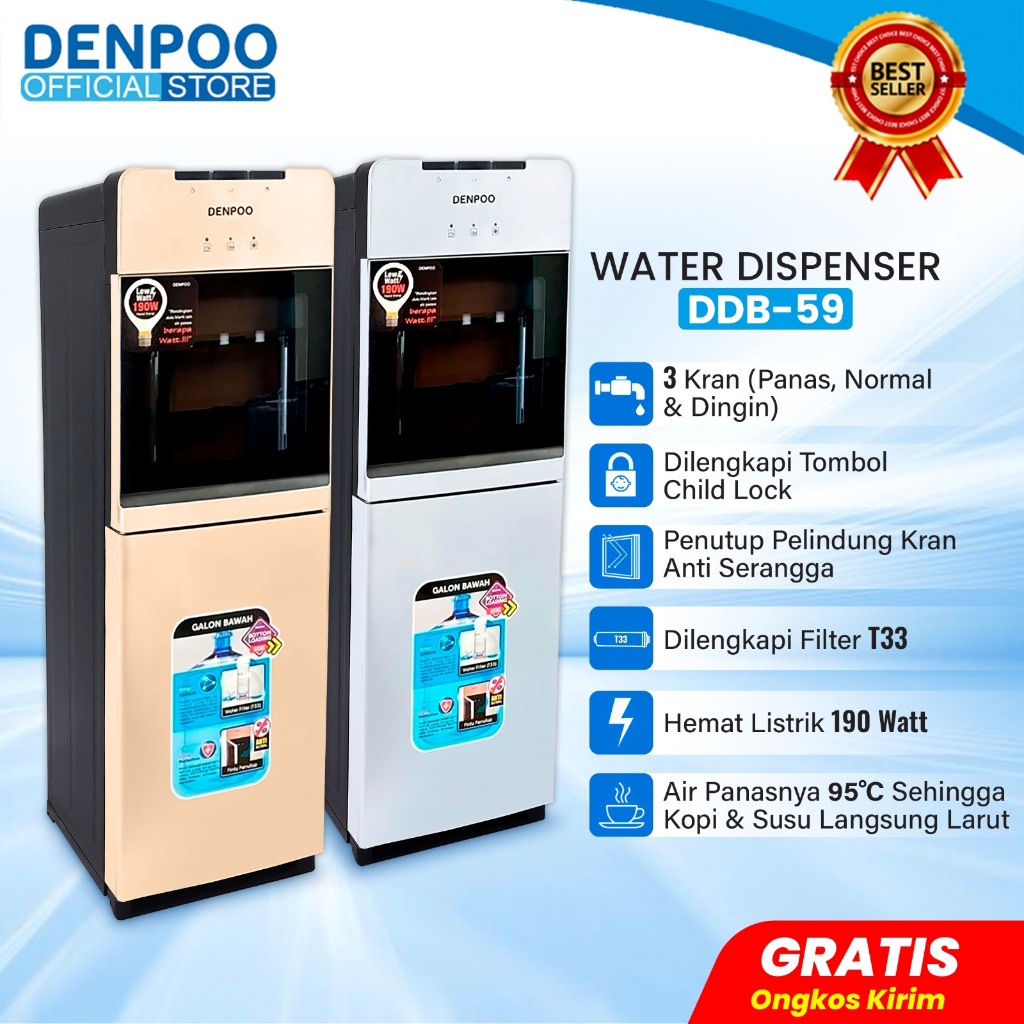Denpoo Dispenser Galon Bawah DDB 59 Non kompresor