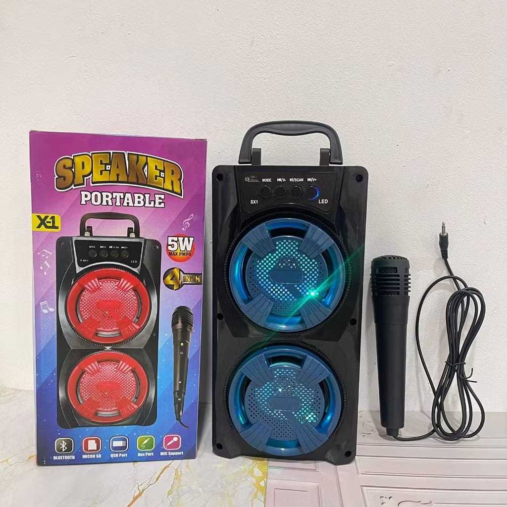Speaker Bluetooth BIG X-1 + mic jeck kecil/Speaker wireless portable BIG BASS