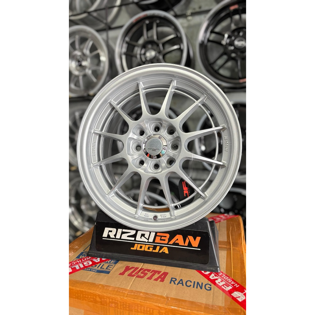 velg enkei spider r15 silver lebar 6,5 et42 kondisi baru