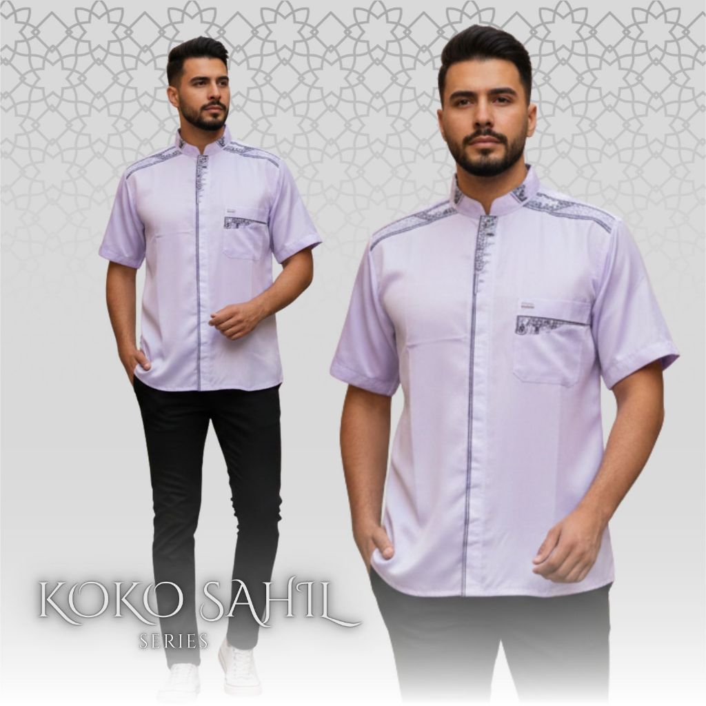 Baju Koko Putih Series Sahil Lengan Pendek Toyobo Royal Mix Premium Terbaru Tag label Brand Asriyani