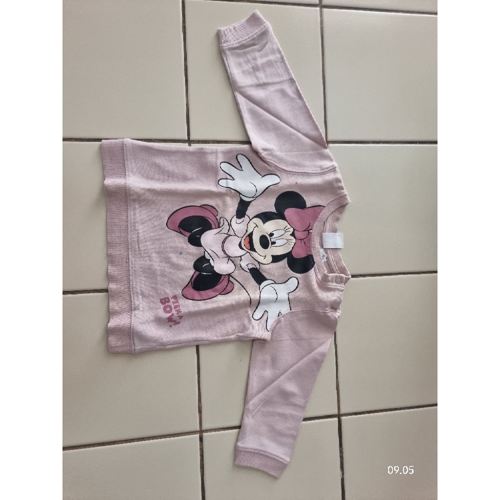 prelove hnm kaos lengan panjang baby perempuan usia 6-9 bln