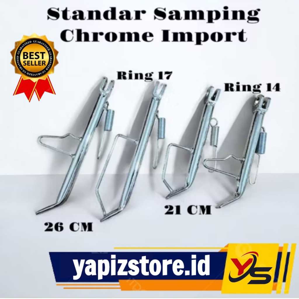 YPZ Standar Samping Chrome Import Ring 14 Dan 17 Untuk Motor Honda Yamaha Beat Scoopy Vario Genio Mi