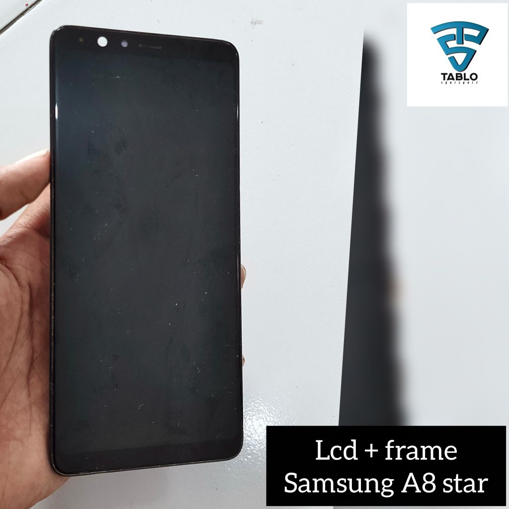 LCD plus frame Samsung A8 star original copotan hp
