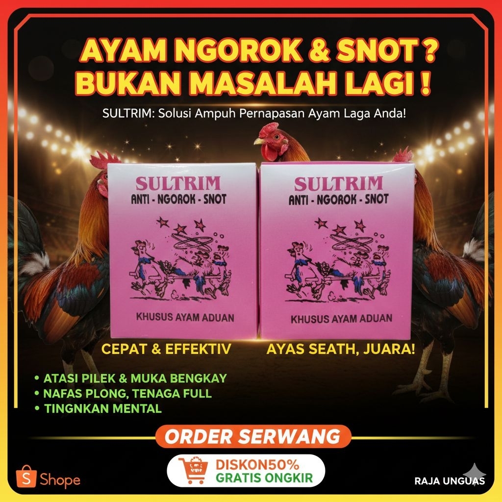SULTRIM Obat Ayam Ngorok & Snot Paling Ampuh - Obat Anti Infeksi Pernapasan Ayam Aduan Khusus Laga#o