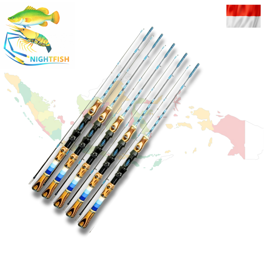 joran pancing udang dan ikan dengan gagang jati belanda salai