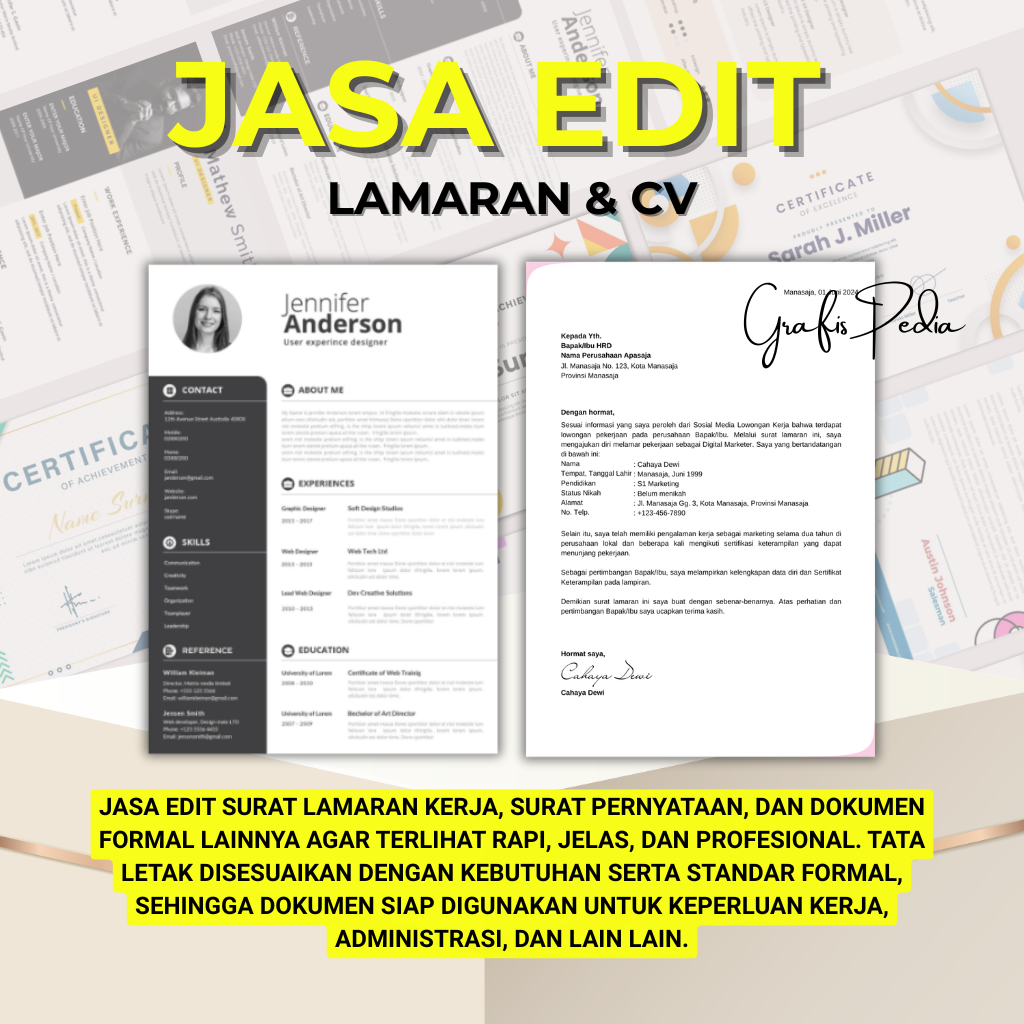 Jasa Pembuatan & Optimasi CV dan Surat Lamaran Profesional
