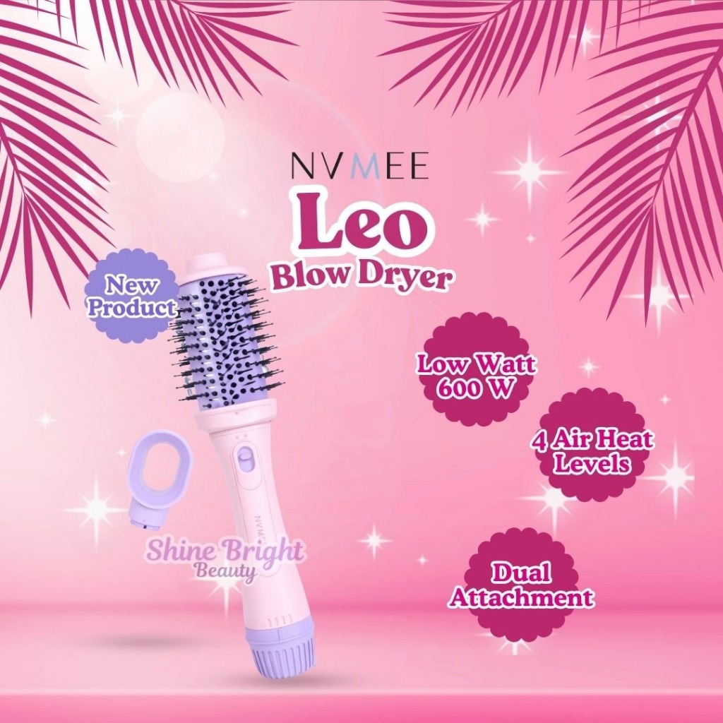 NVMEE LEO Blow Dryer 2in1 Low Watt Natural Blow With Volume Sisir Pengering - 2in1