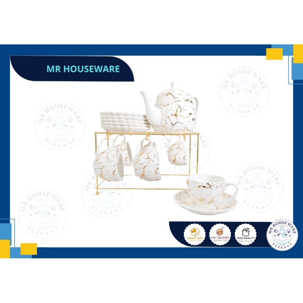 tea set fiorenza/set minum teh fiorenza/teko teh set fiorenza