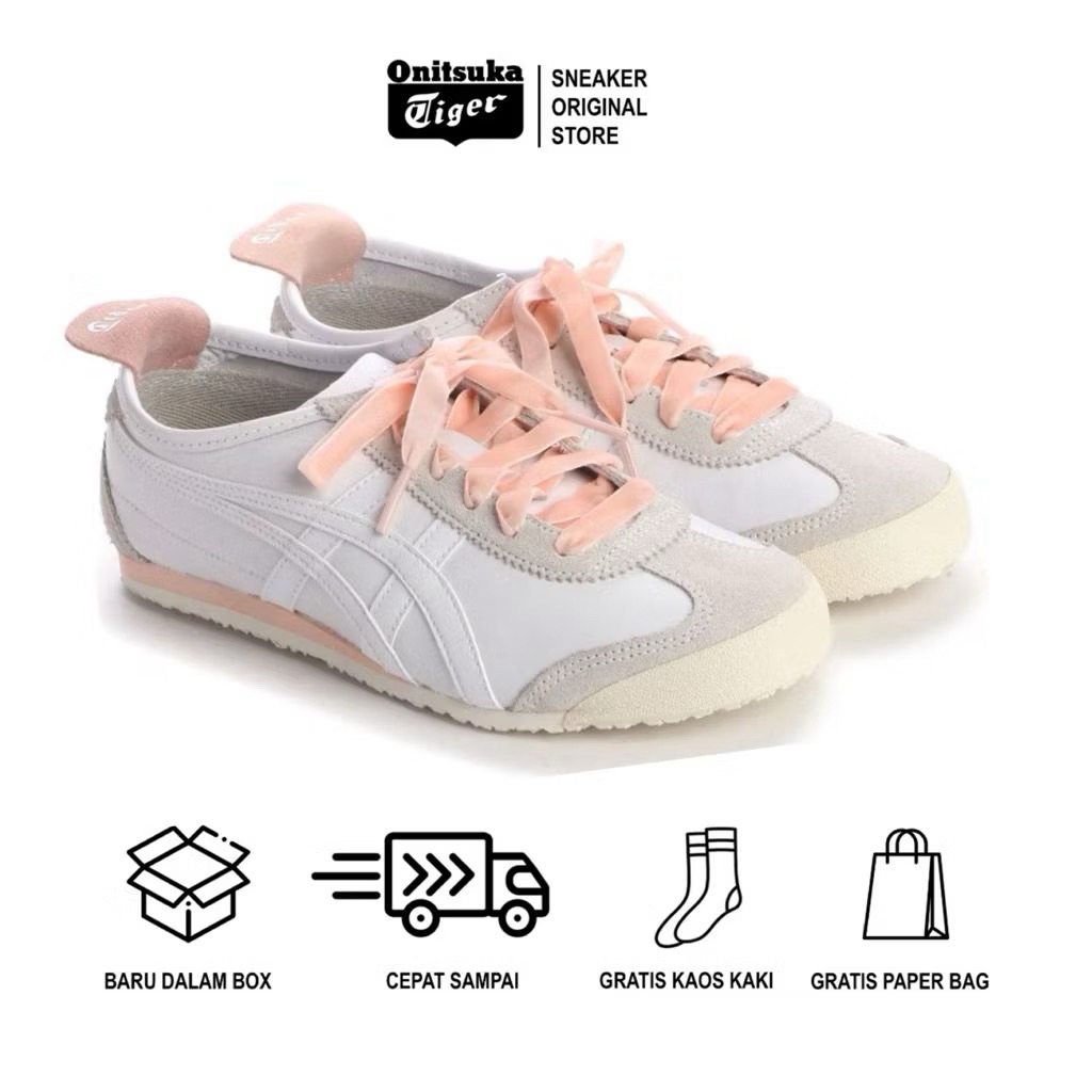 Sepatu Onitsuka indo tali pita Pink /sepatu wanita/ sepatu sneakers