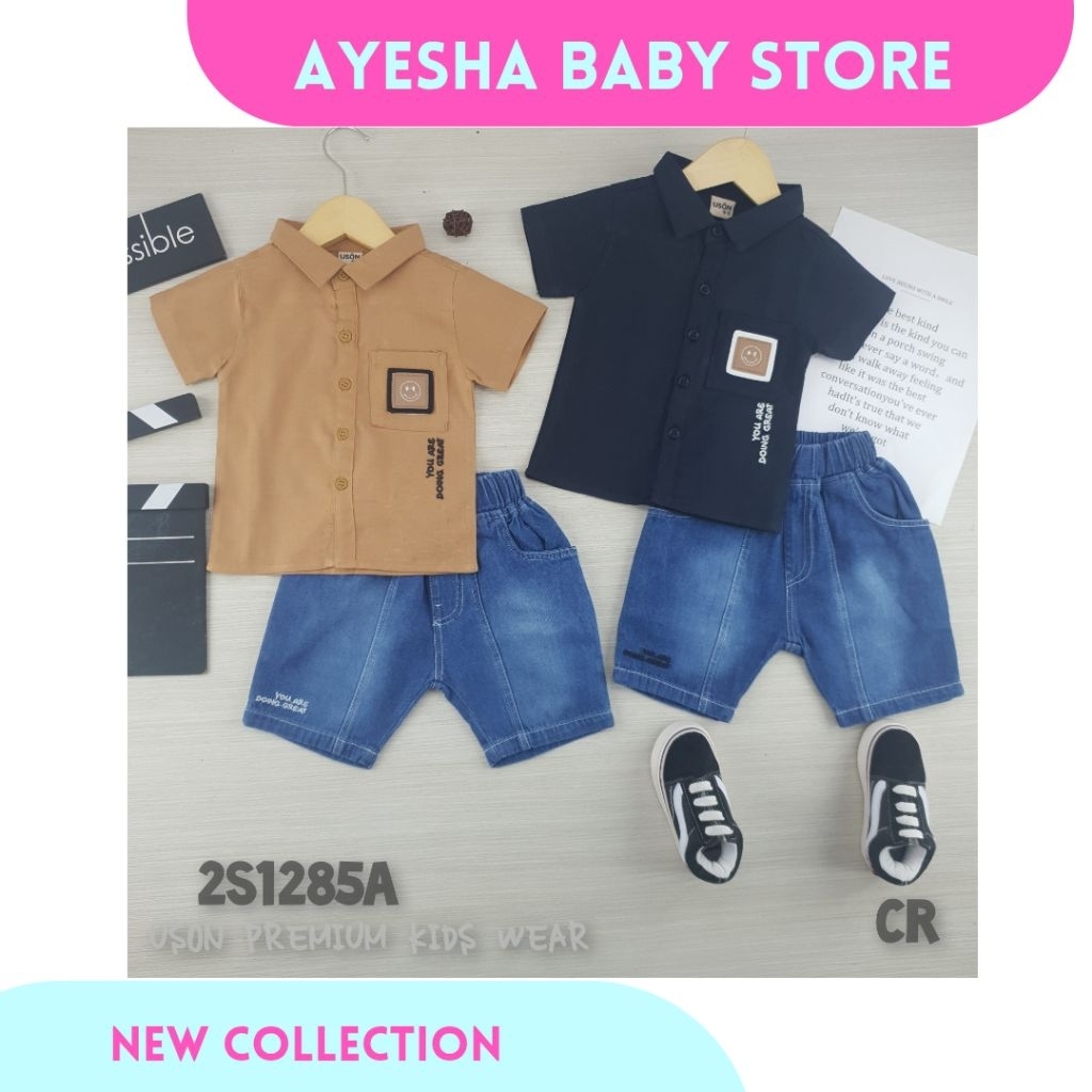 AYESHA Setelan Newborn // Setelan Kemeja Uson