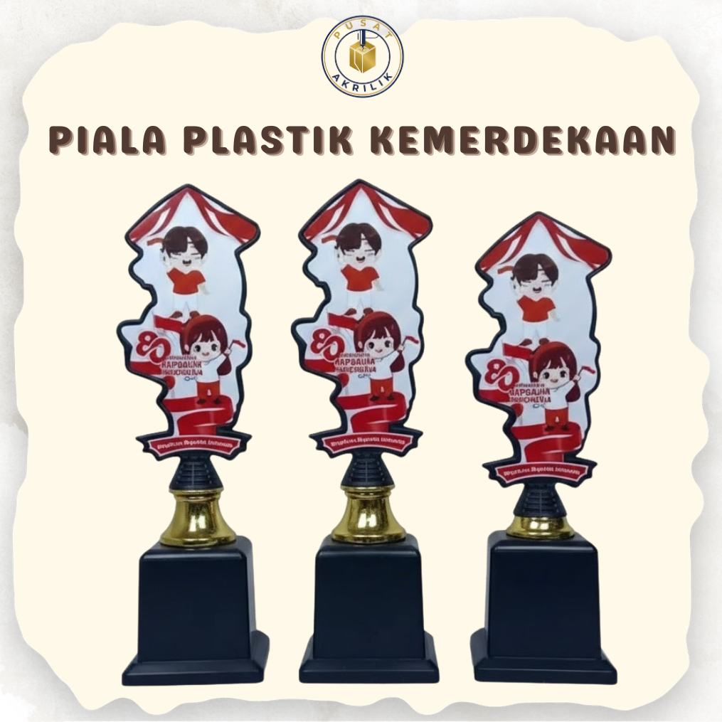 PIALA PLASTIK KEMERDEKAAN SET 123-PIALA AGUSTUSAN- PIALA KEMERDEKAAN - PIALA SET 123 -PIALA JUARA -P