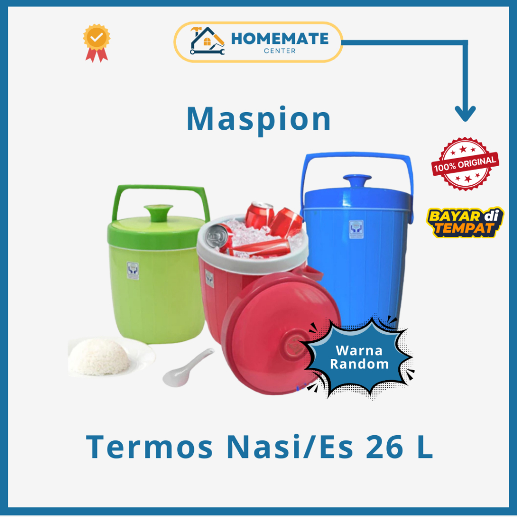 Termos Nasi Maspion 26 Liter Jumbo - Rice Bucket Termos Es Batu Besar Panas Dingin Original