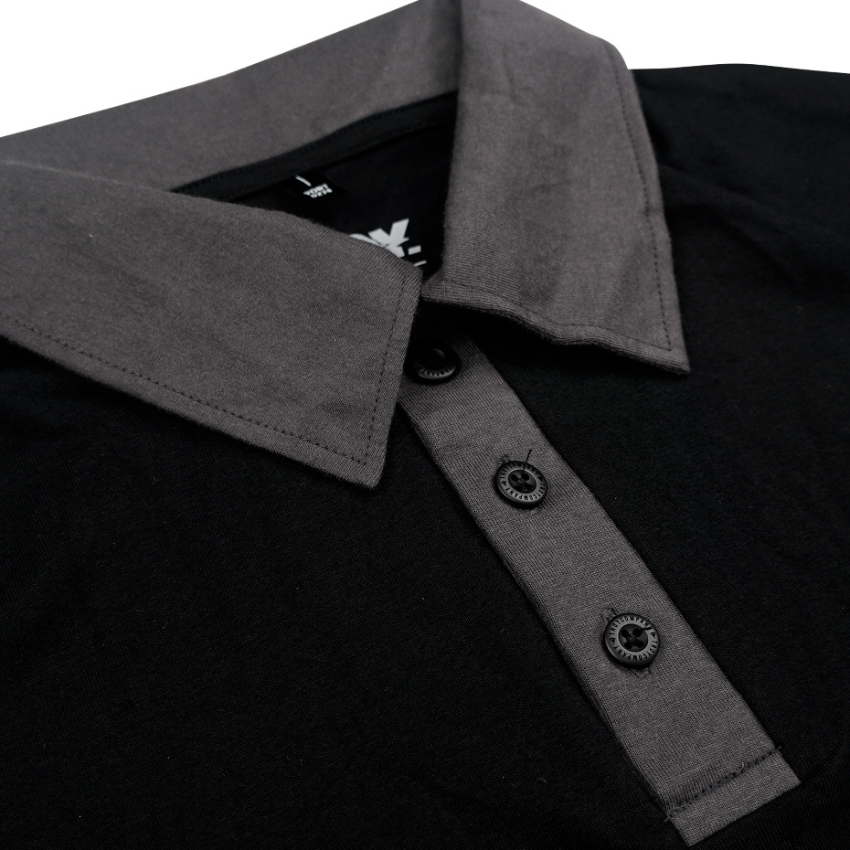 Troy Company Wangky Polo Shirt Black Grey Born To Ride - Kaos Polo Hitam Abu WKD 3124