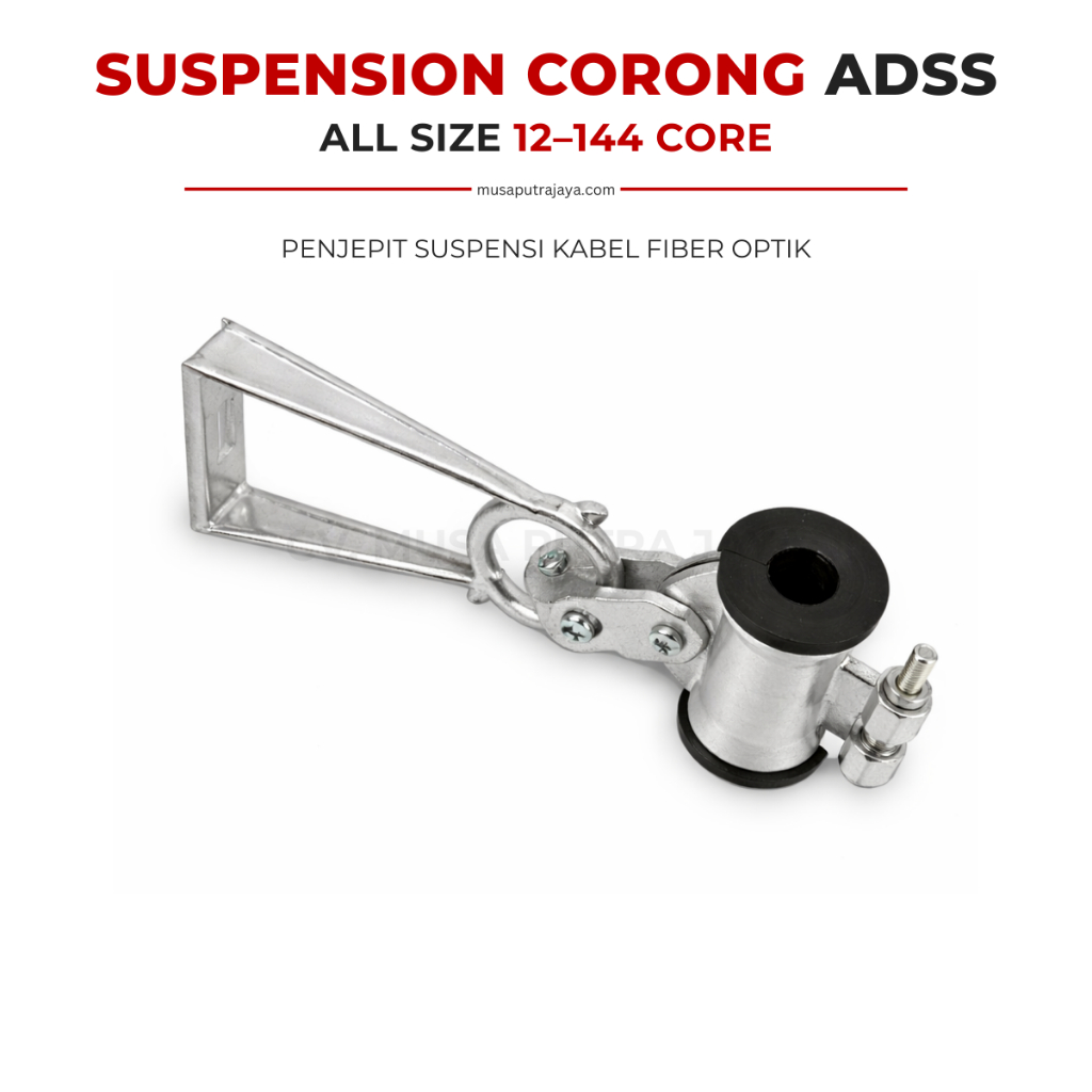 Suspension Corong ADSS Penjepit Suspensi Kabel Fiber Optik 12–144 Core All Size Tiang FO