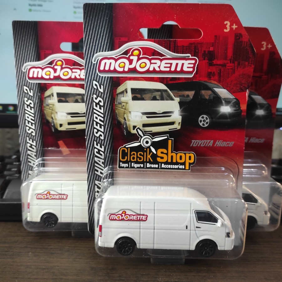 Majorette 1/64 Toyota Hiace Van Series ,White ,Gold Street