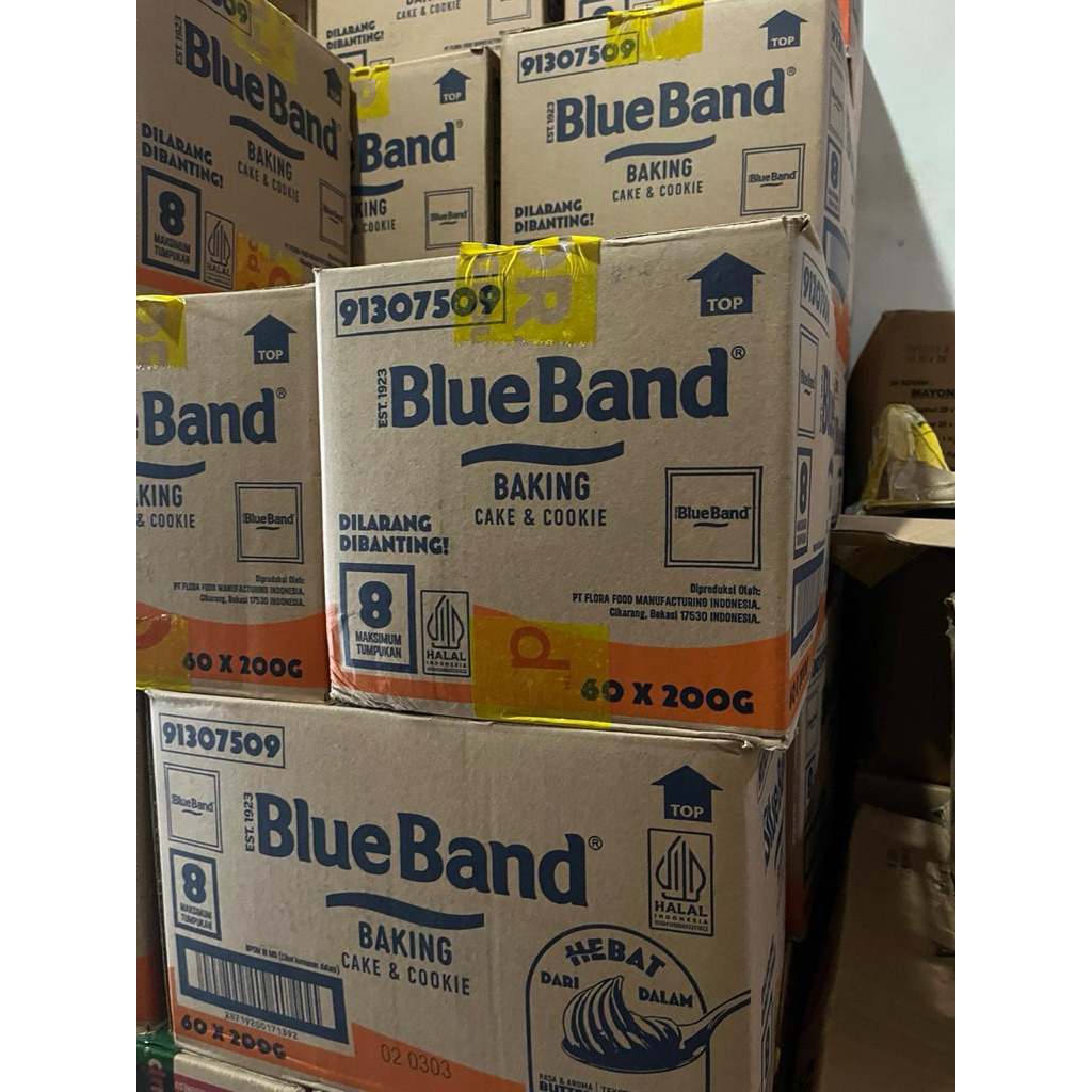 BlueBand Cake & Cookies Butter Margarine 200gr 1 dus isi 60pcs  - KARTONAN - CARGO