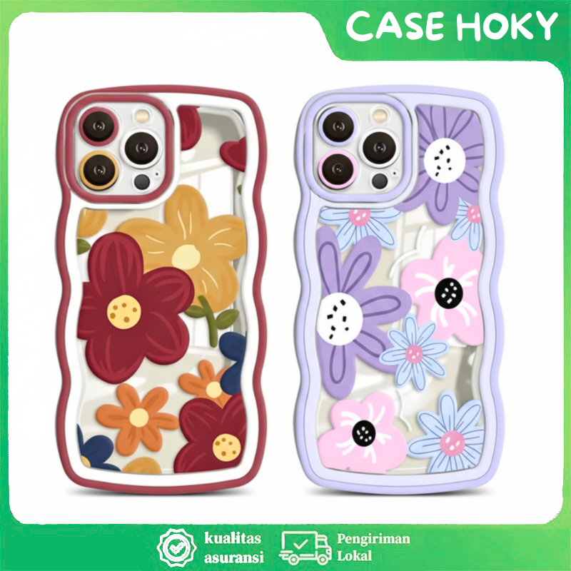 Case Samsung A02S A03S A11 M11 A12 M12 Softcase Motif Bunga Casing Gelombang