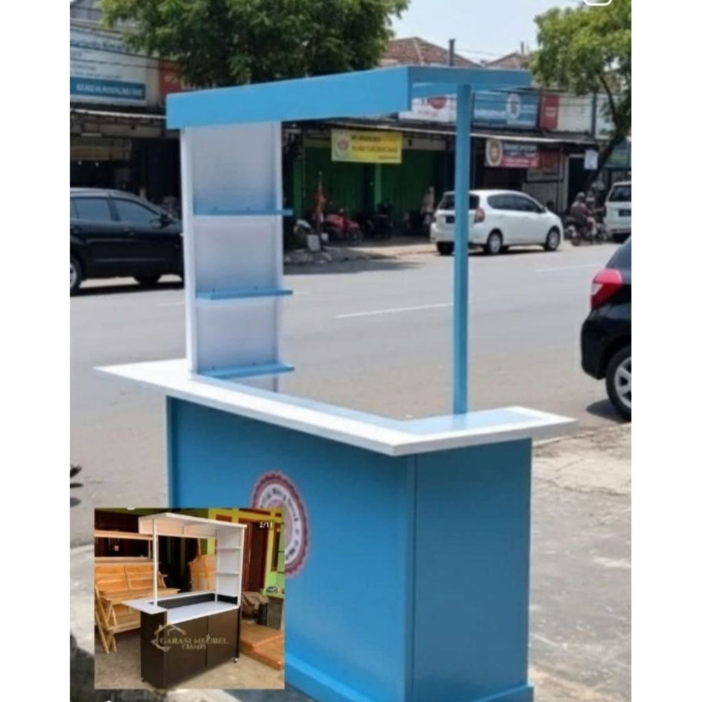 booth portable minibar/gerobak lipat kayu minimalis/booth portable jumbo/booth pameran/booth jualan/