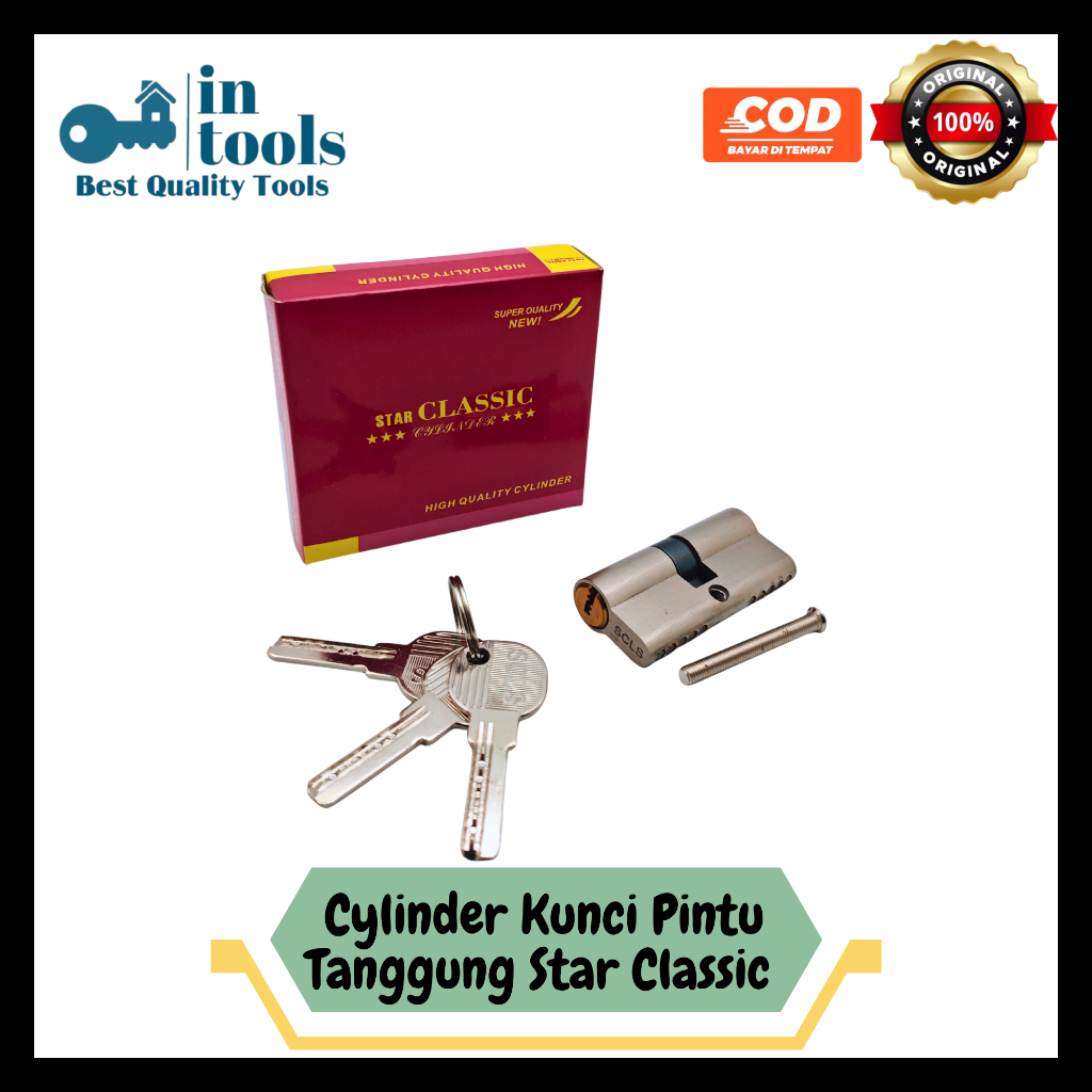 Silinder Kunci Classic Anak Pintu Rumah Kunci Classic Besar Stainless slot 60mm