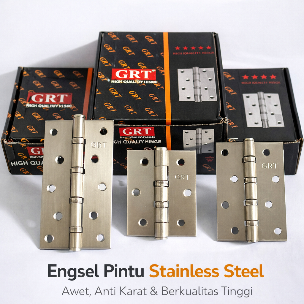 GRT Engsel Bearing Jendela Pintu 3 4 5 Inch Tebal Per Pasang Sekrup