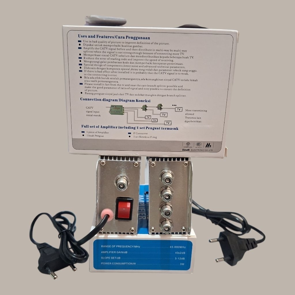 Booster TV USAT-8840 (sering juga disebut CATV Amplifier 8840) adalah perangkat elektronik yang dira