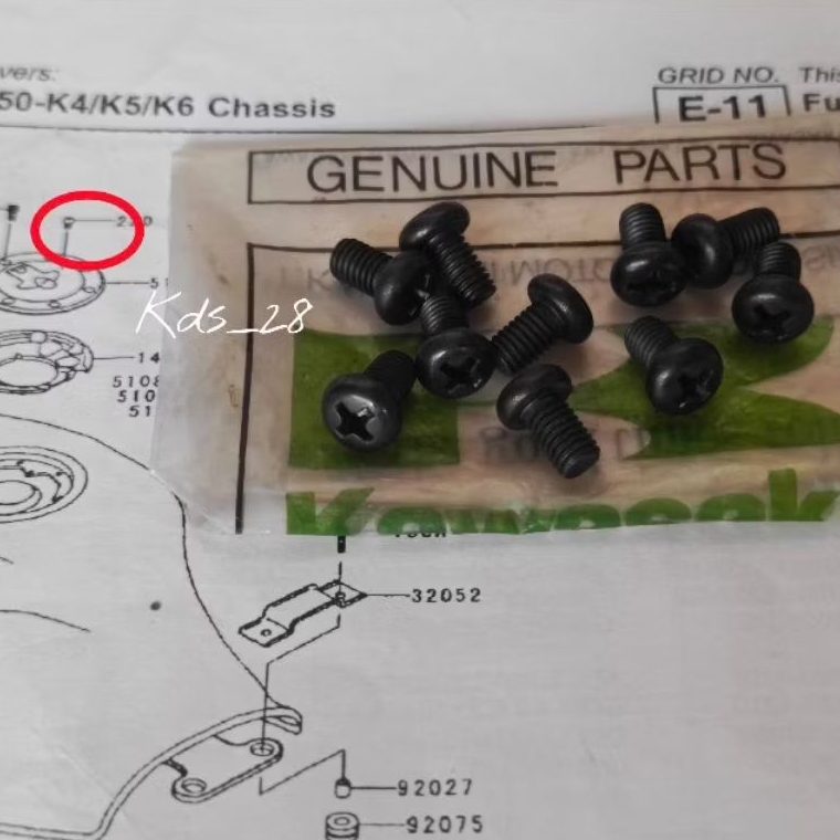 SCREW PAN CROS 5X8 ORIGINAL DALAMAN TANGKI NINJA R RR SATUAN