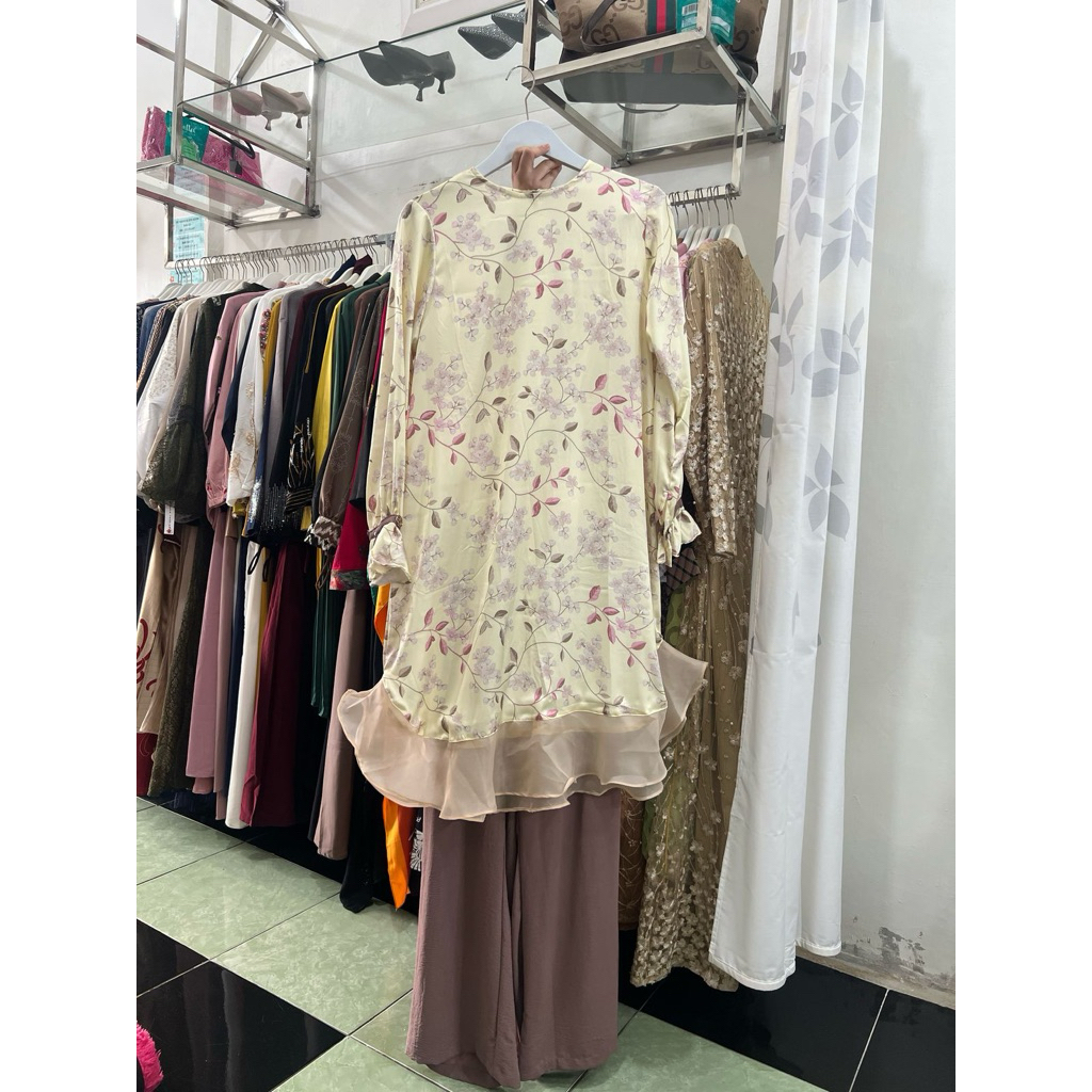 silk blus setelan celana oneset premium | cewek pesta wanita
