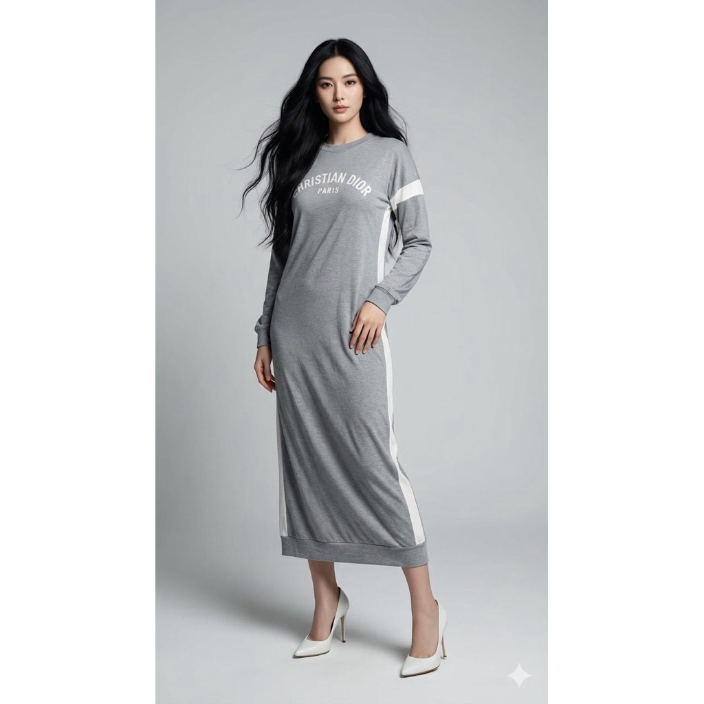 Cristian Dior gamis knit abu