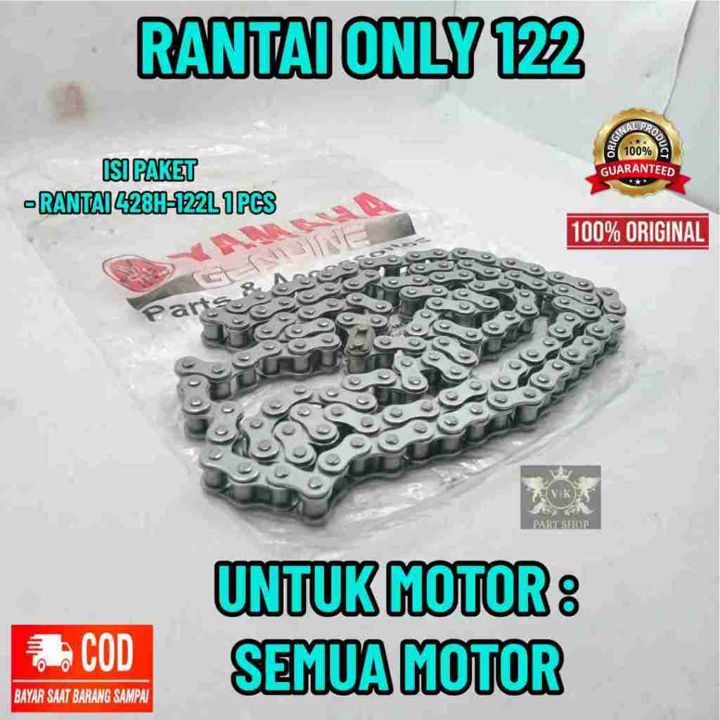 RANTAI ONLY ORIGINAL YAMAHA YGP RANTAI 428H 122 L UNTUK SEMUA MOTOR UNIVERSAL KUALITAS SANGAT BAGUS.