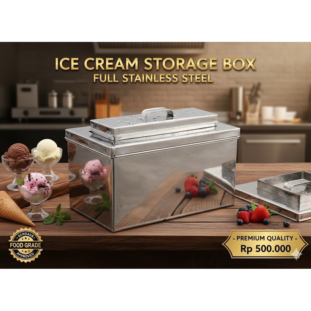 Box es krim stainless/box es krim potong stainless/box ice cream